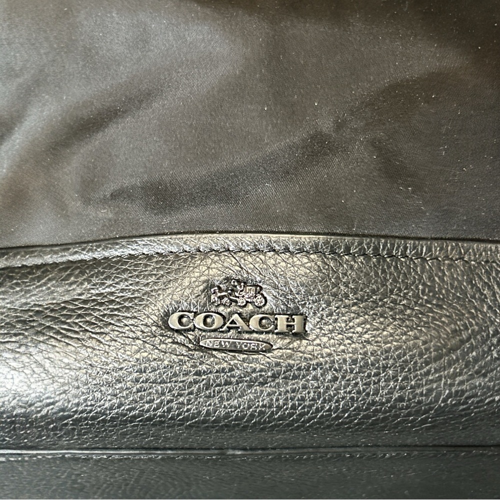 NWT Coach Nylon & Leather Black Tote Handbag F57903 Turnlock Carryall Purse - Picture 6 of 10